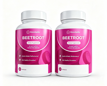 ROSABELLA ORGANIC BEET ROOT CAPSULES -130OMG BEET RO0T POWDER AID SHEALTHY CIRCULATION & VITALITY, NON-GMO, BEET ROOT SUPPLEMENT